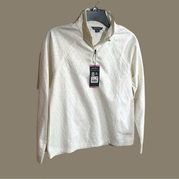 Ivory Eddie Bauer 1/4‎ Zip Polar Fleece Pullover - Picture 1 of 6